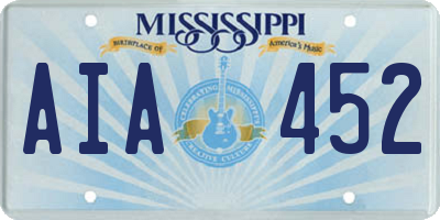 MS license plate AIA452