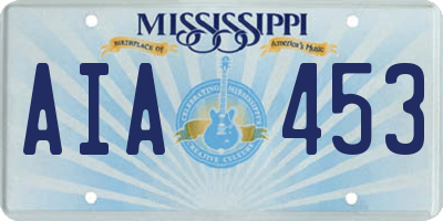 MS license plate AIA453