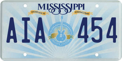MS license plate AIA454