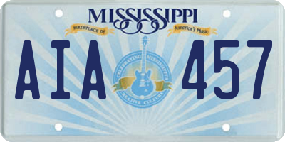 MS license plate AIA457