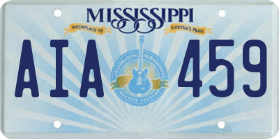 MS license plate AIA459