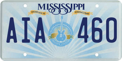 MS license plate AIA460