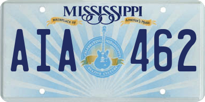 MS license plate AIA462