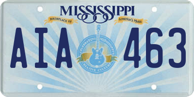 MS license plate AIA463