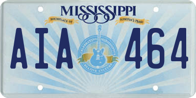 MS license plate AIA464