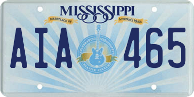MS license plate AIA465