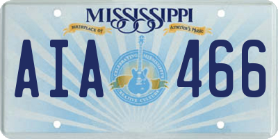 MS license plate AIA466