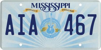 MS license plate AIA467