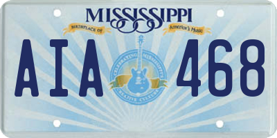 MS license plate AIA468