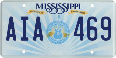 MS license plate AIA469