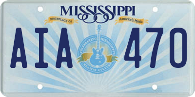 MS license plate AIA470