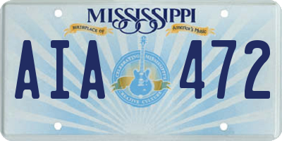 MS license plate AIA472