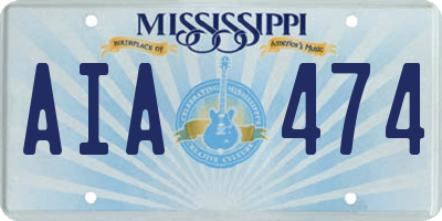 MS license plate AIA474
