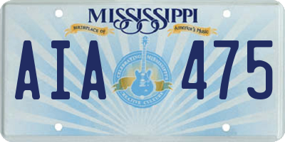 MS license plate AIA475