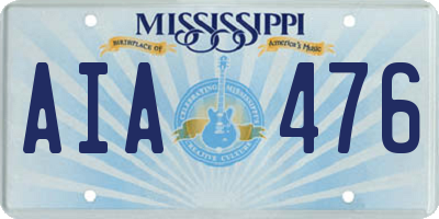MS license plate AIA476