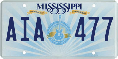 MS license plate AIA477