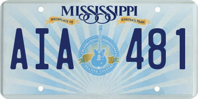 MS license plate AIA481