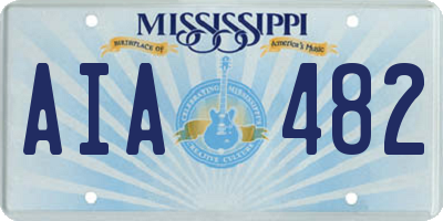 MS license plate AIA482