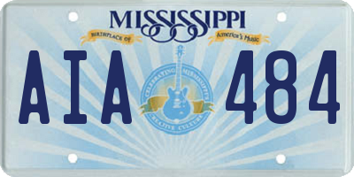 MS license plate AIA484