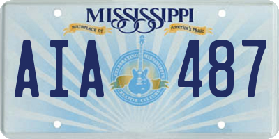 MS license plate AIA487