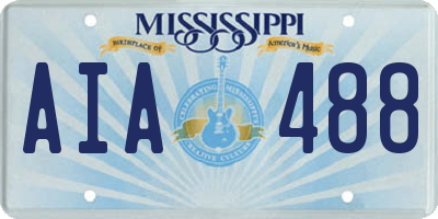 MS license plate AIA488