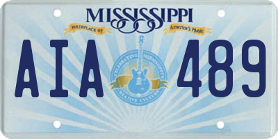 MS license plate AIA489