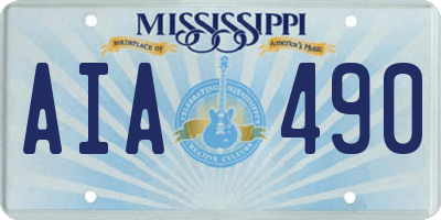 MS license plate AIA490
