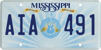 MS license plate AIA491