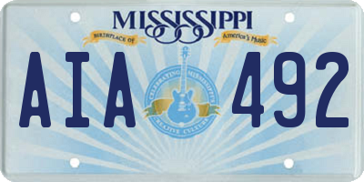 MS license plate AIA492