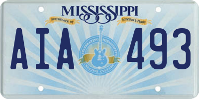 MS license plate AIA493