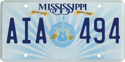 MS license plate AIA494