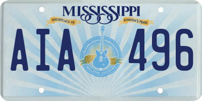 MS license plate AIA496