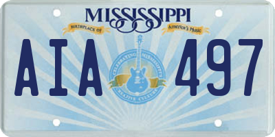 MS license plate AIA497