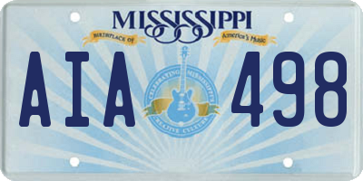 MS license plate AIA498