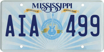 MS license plate AIA499