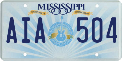 MS license plate AIA504