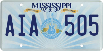 MS license plate AIA505