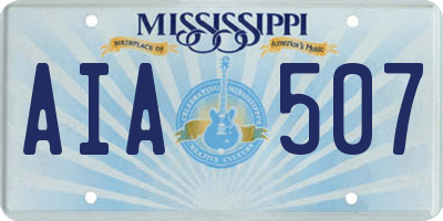 MS license plate AIA507