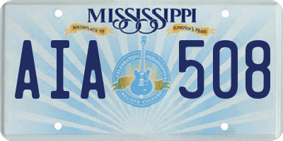 MS license plate AIA508