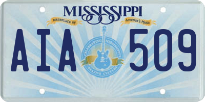 MS license plate AIA509