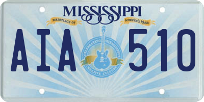 MS license plate AIA510
