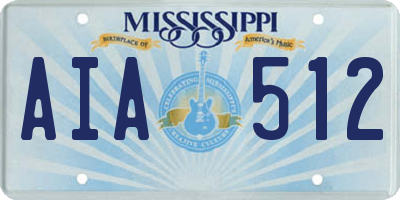 MS license plate AIA512