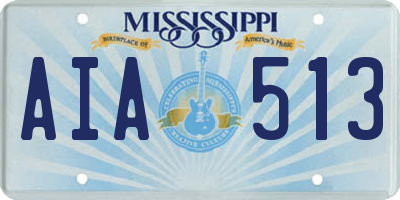 MS license plate AIA513
