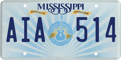 MS license plate AIA514