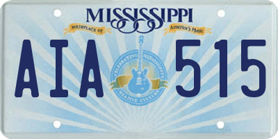 MS license plate AIA515