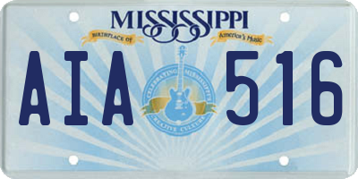 MS license plate AIA516