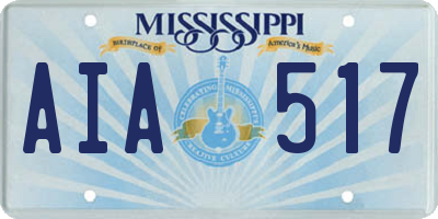 MS license plate AIA517