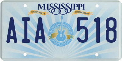 MS license plate AIA518