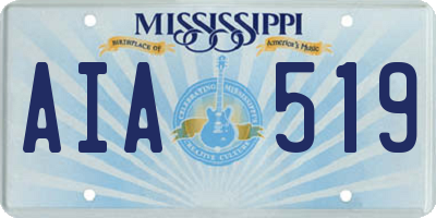 MS license plate AIA519