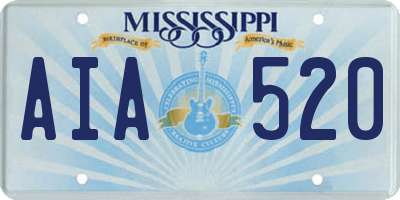 MS license plate AIA520